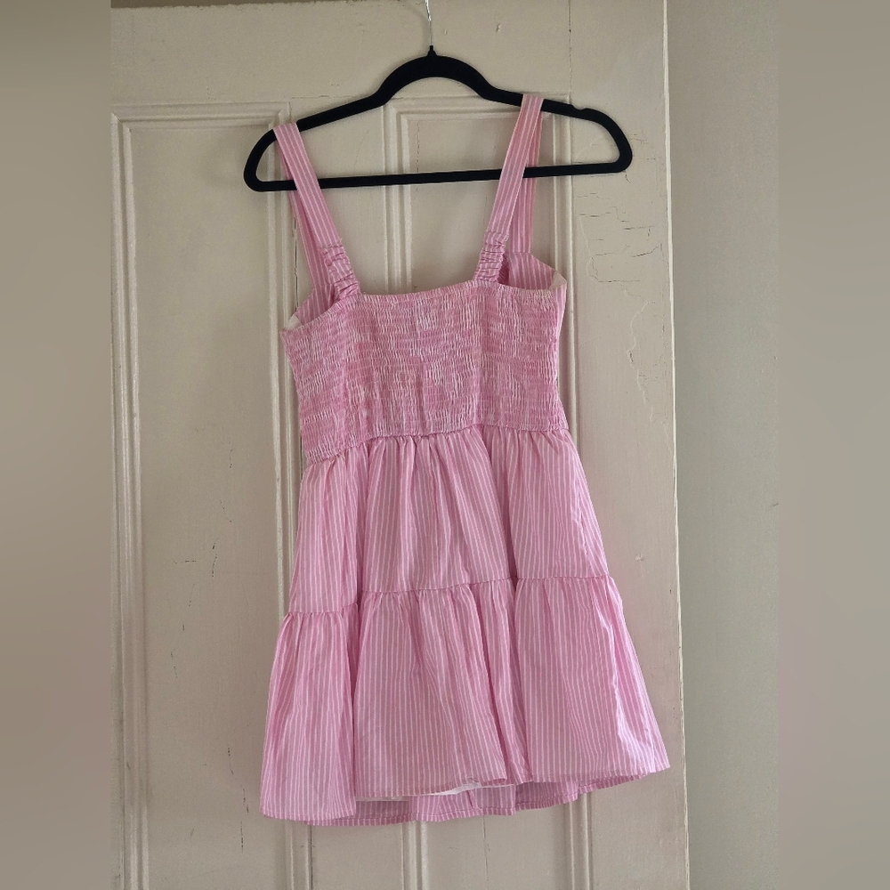 Iris Pink Striped Tiered Sundress with Sweetheart Neckline - Picture 5 of 9